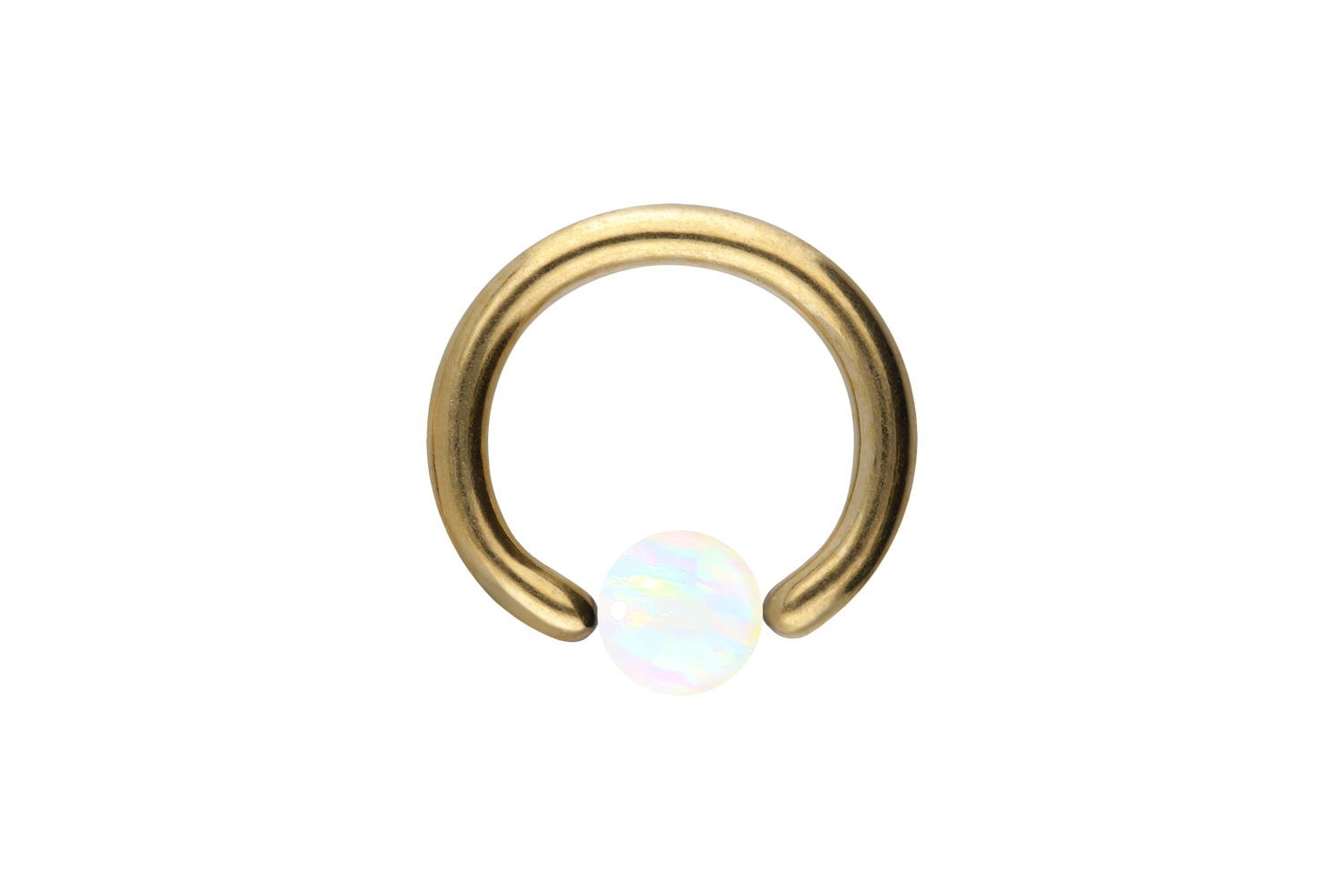 Titan Klemmkugelring Piercing SYNTHETISCHER OPAL